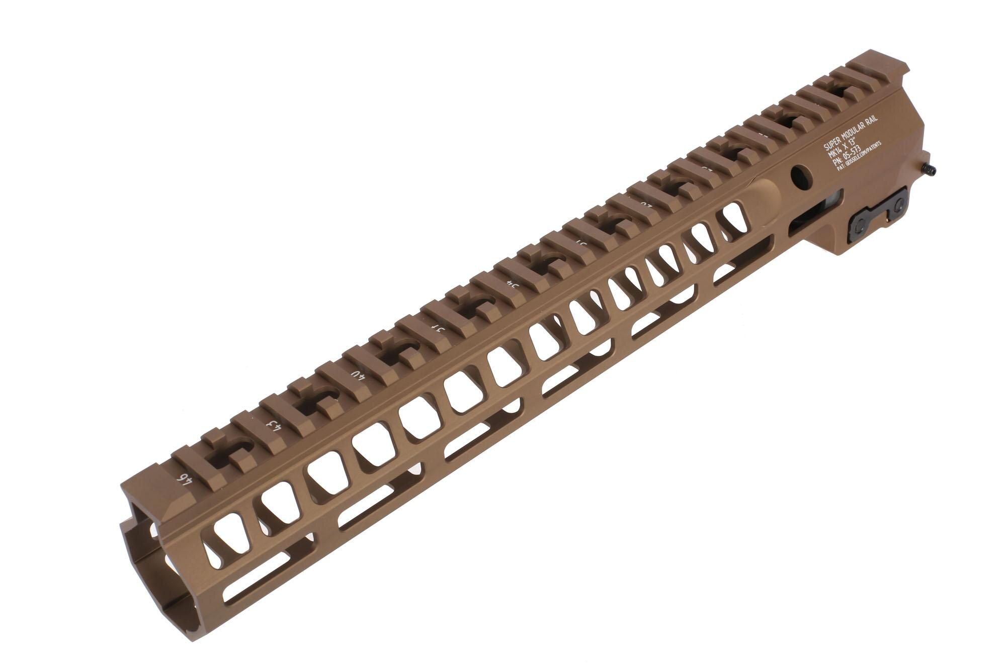 Geissele Automatics Super Modular MK14 Rail AR-15 Handguard - M-LOK -  Desert Dirt - 13.5